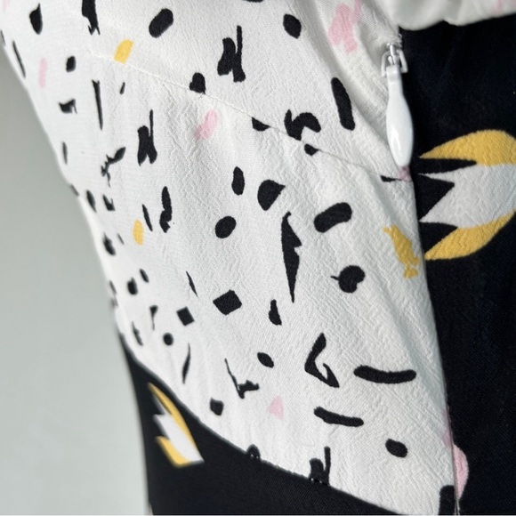 Rahi SZ S Black/White Confetti Patchwork Puff Sleeve Maxi Dress - Picture 10 of 10